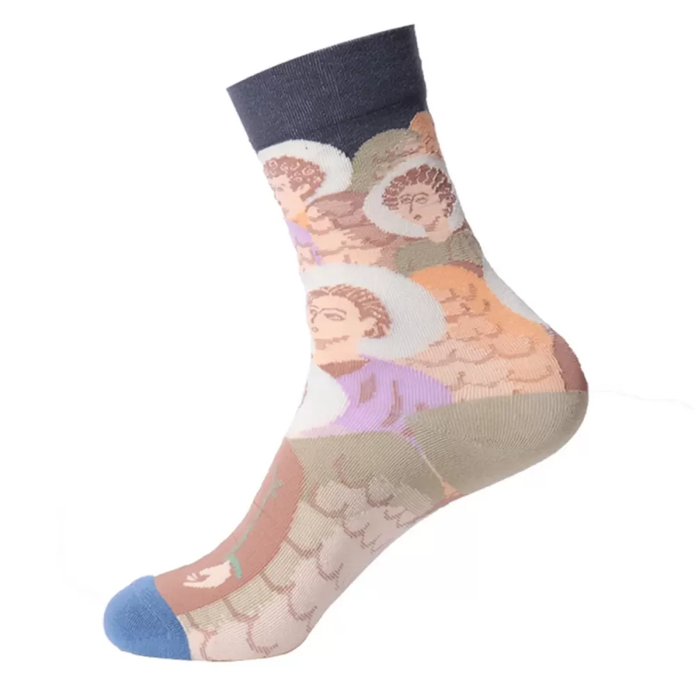 Artistic Flair: French Oil Painting Inspired Cotton Socks - Artistic design 9