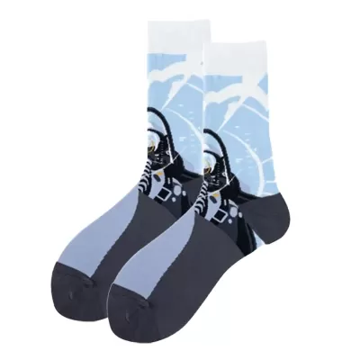 Astronaut Airplane Themed Cotton Socks – Fun Middle Tube Streetwear - Astronaut Socks style 3