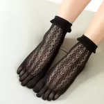 Chic Lace 5-Finger Toe Socks – Sexy Fishnet Harajuku Style - Black