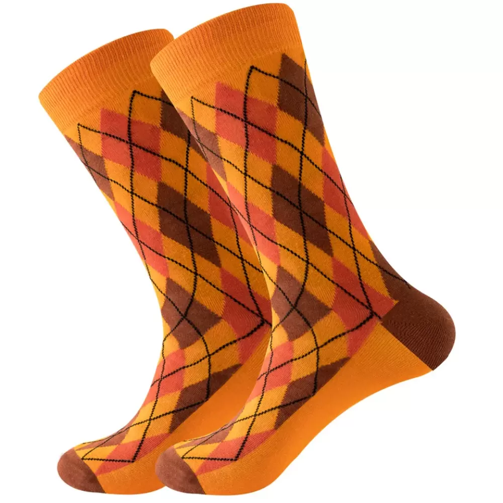 Dreamland Abstract Rhombus Pattern Pink & Blue Socks