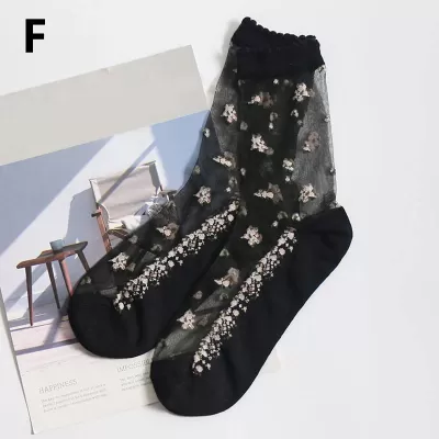 Elegant Silk Lace Transparent Dot Socks – Ultra-Thin Summer Chic - Sheer kawaii design 1