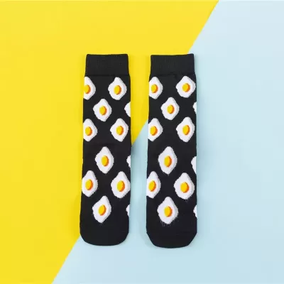 Fruitful Fun: Whimsical Harajuku Skateboard Socks - Eggs
