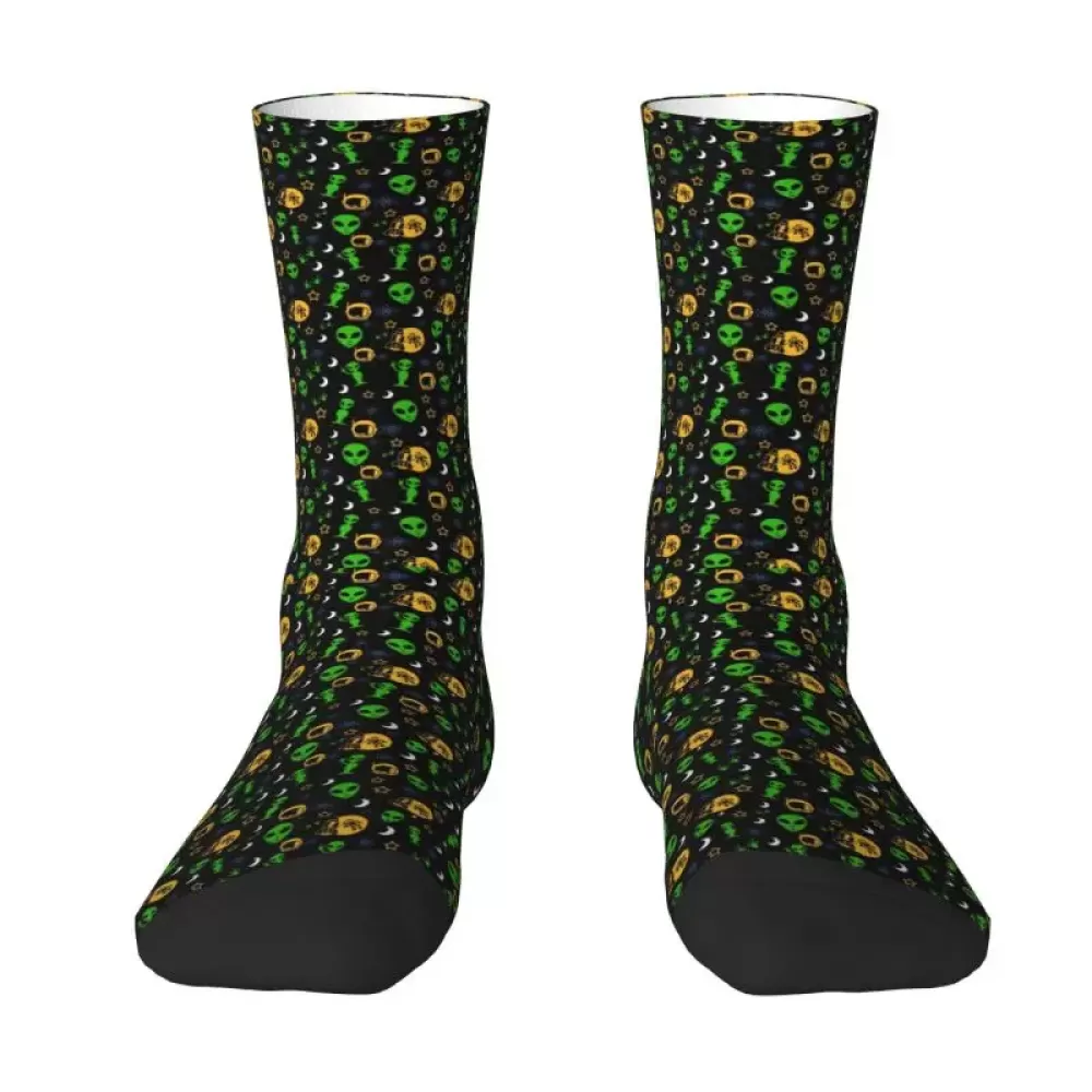 Green Galaxy Socks - Black & Green