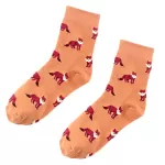 Harajuku-Inspired Animal Socks – Kawaii Rabbit, Cat, Fox Designs for Women - Orange