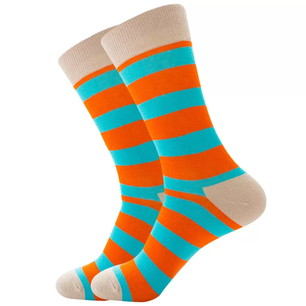 Horizon Blue Gray Striped Combo Socks