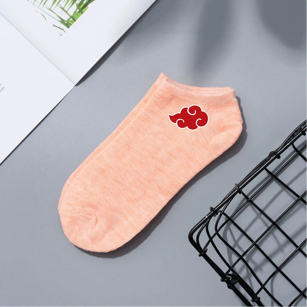 Konoha Crew: Naruto Cartoon Short Boat Socks - Orange Naruto design 4