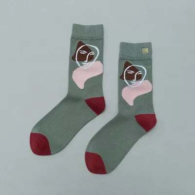 Korean Cute Cat Face Socks - Pink Kitty