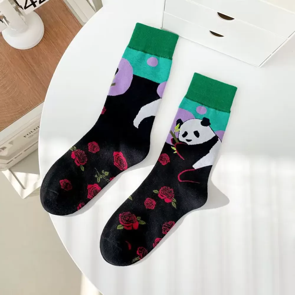 Panda Parade: Autumn Fashion Socks Style 4