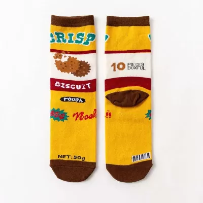 Quirky Milk Chocolate & Biscuit Food-Themed Socks – Japanese Trend Fun - Variation 3