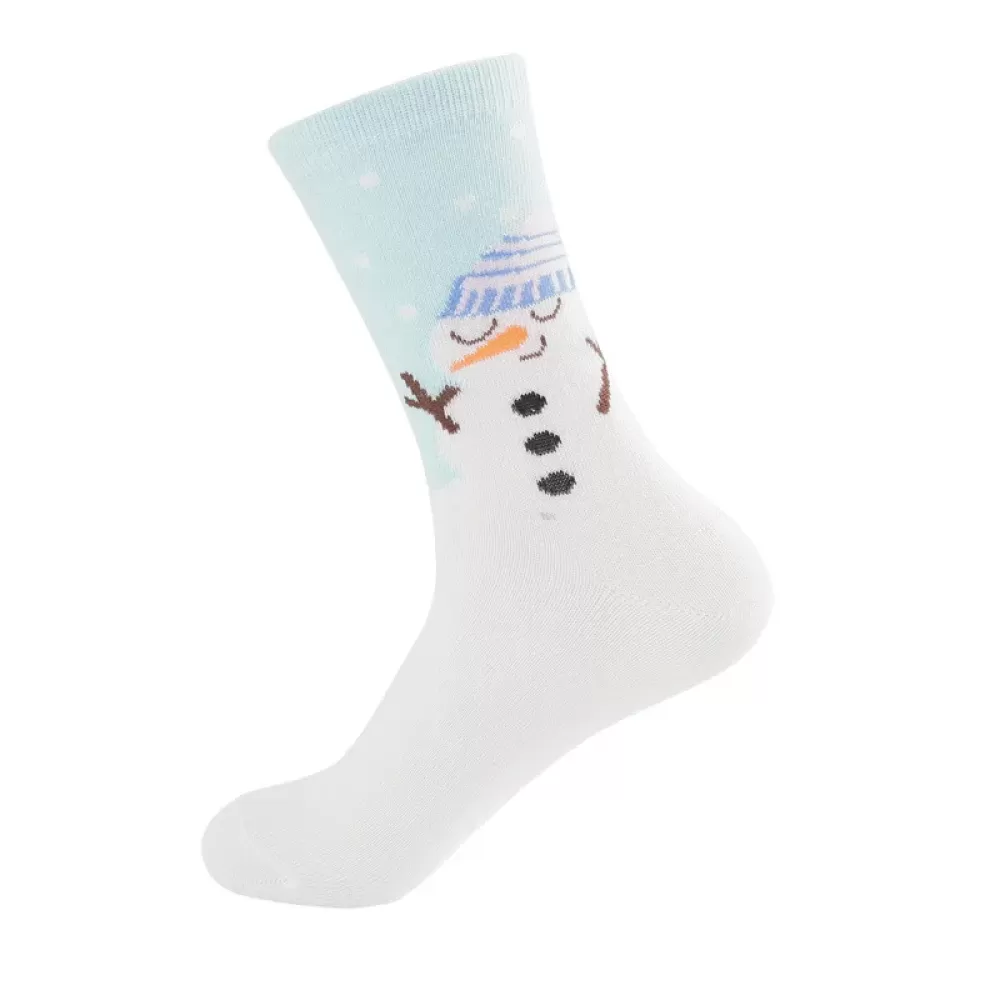 Snowman White Cartoon Christmas Socks