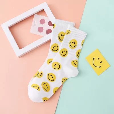 Sunshine Smiley Face Yellow Socks