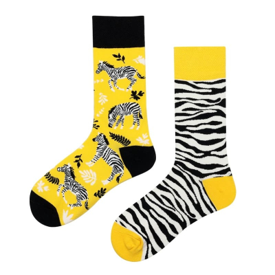 Zebra Stripe Hoofers Safari Socks - Black & White Socks