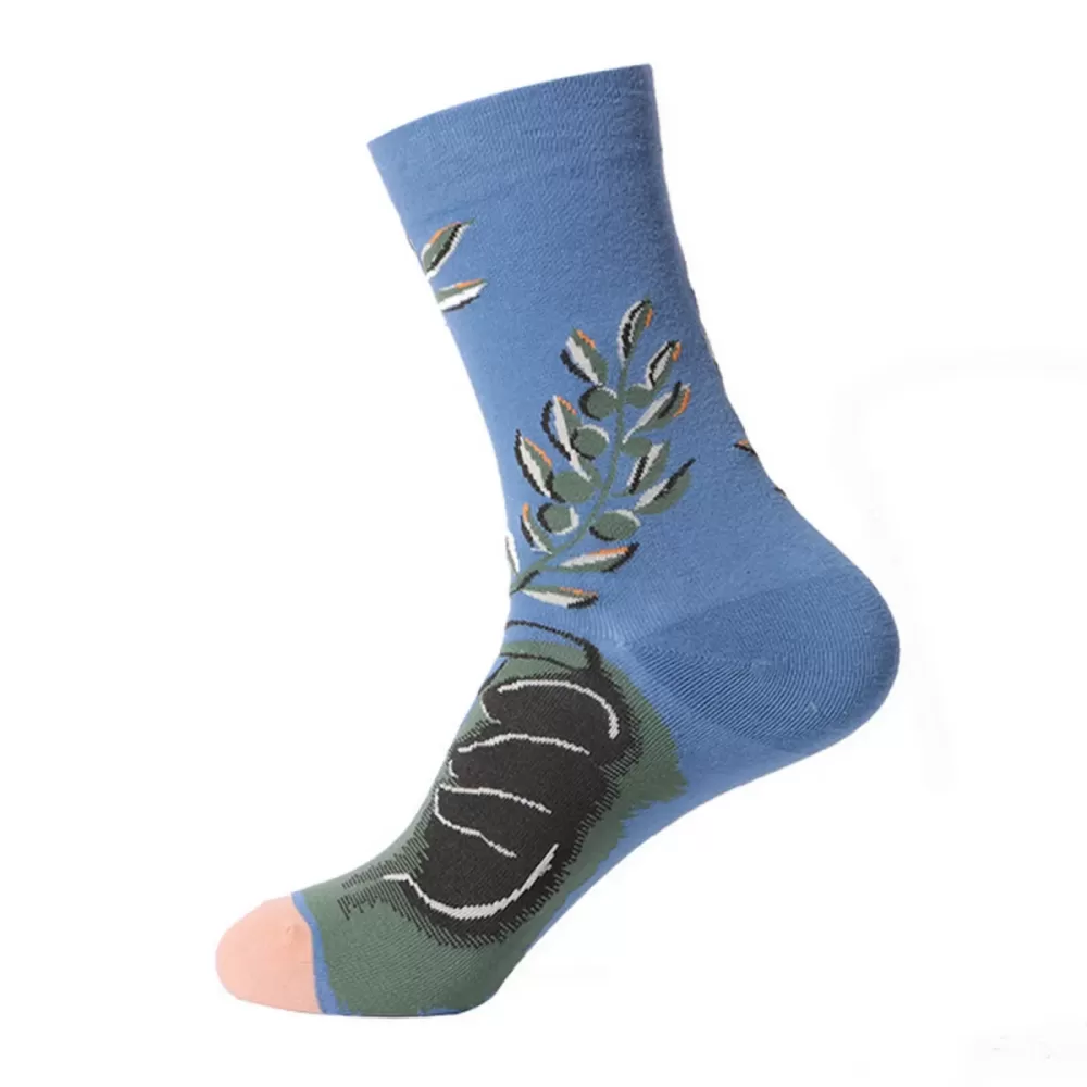 Artistic Flair: French Oil Painting Inspired Cotton Socks - Artistic design 25