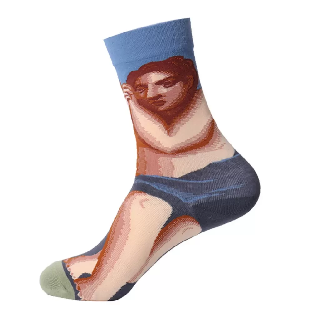 Artistic Flair: French Oil Painting Inspired Cotton Socks - Artistic design 8