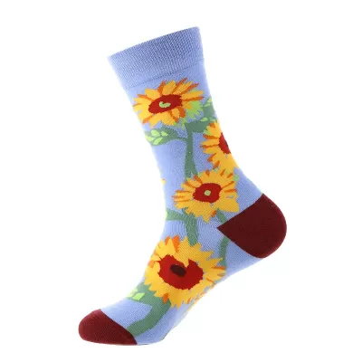 Fresh Japanese Korean Cartoon Flower Socks – Harajuku Kawaii Style - Blue