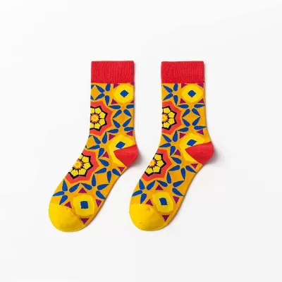 Funky Florals: Hip-Hop Harmony Socks - Yellow