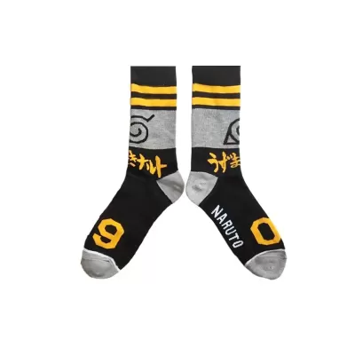 Ninja Comfort: Naruto Anime Figure Medium Tube Socks - Yellow