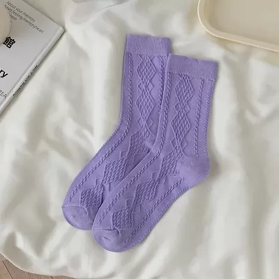 Purple All-Match Spring/Summer Socks – Cute Japanese Harajuku Style - Kawaii purple design 3
