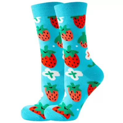 Raspberry Sorbet & Lavender Stripe Crew Socks