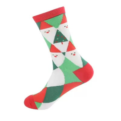 Santa Argyle Christmas Socks - Red