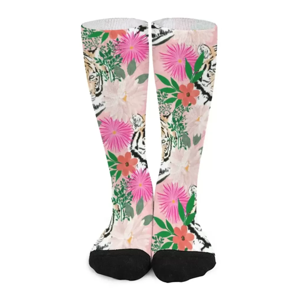 Tiger in Flowers Socks