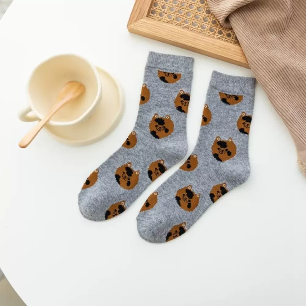 Animal Antics: Whimsical Wildlife Socks - Gray