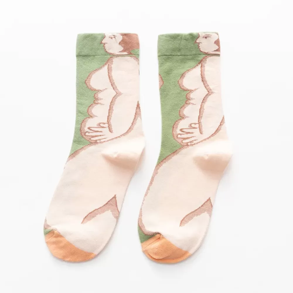 Artistic Feet: Van Gogh Inspired Combed Cotton Socks - Art colorful design 3