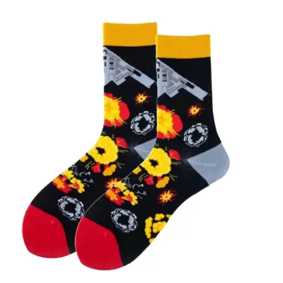 Astronaut Airplane Themed Cotton Socks – Fun Middle Tube Streetwear - Astronaut Socks style 1