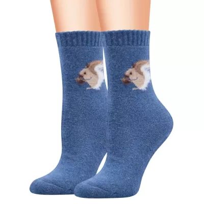 Blue Nut Gatherer: Cozy Wool Socks - Blue