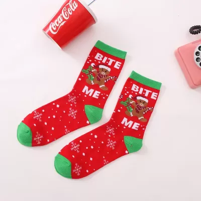 Gingerbread Cookies Socks - Red Mix