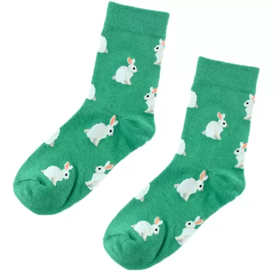 Harajuku-Inspired Animal Socks – Kawaii Rabbit, Cat, Fox Designs for Women - Green