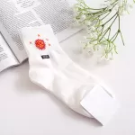 Harajuku-Inspired Astronaut Celestial Cotton Socks - White