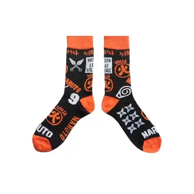 Ninja Comfort: Naruto Anime Figure Medium Tube Socks - Orange