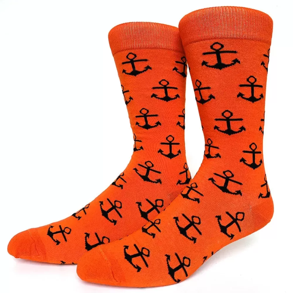 Orange Anchor Socks