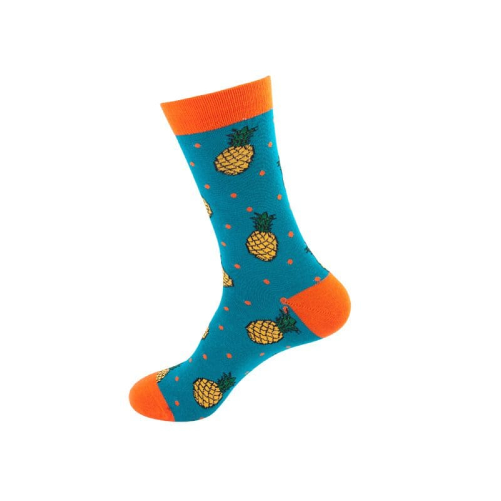 Pineapple Rainbow Crew Socks - Tropical Delights Socks