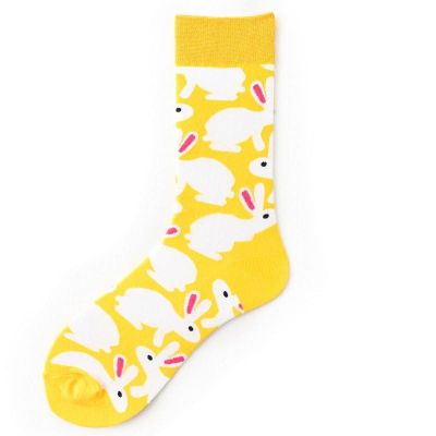 Rainbow Candy Stripe Bunny Socks in Pastel Colors