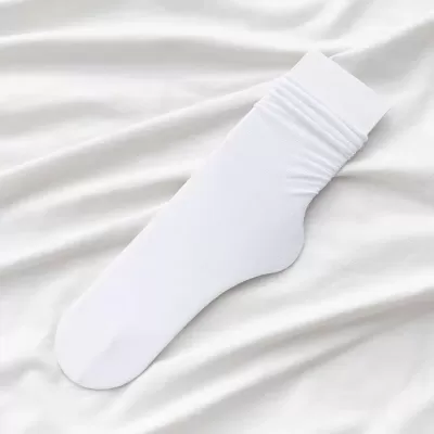Sweet Elegance: Japanese Sweet Girl Bowknot Ruffle Tube Socks - White design 2