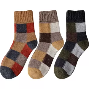 3-Pair Set of Thick Wool Harajuku Socks
