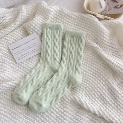 Arctic Velvet Socks - Light Green