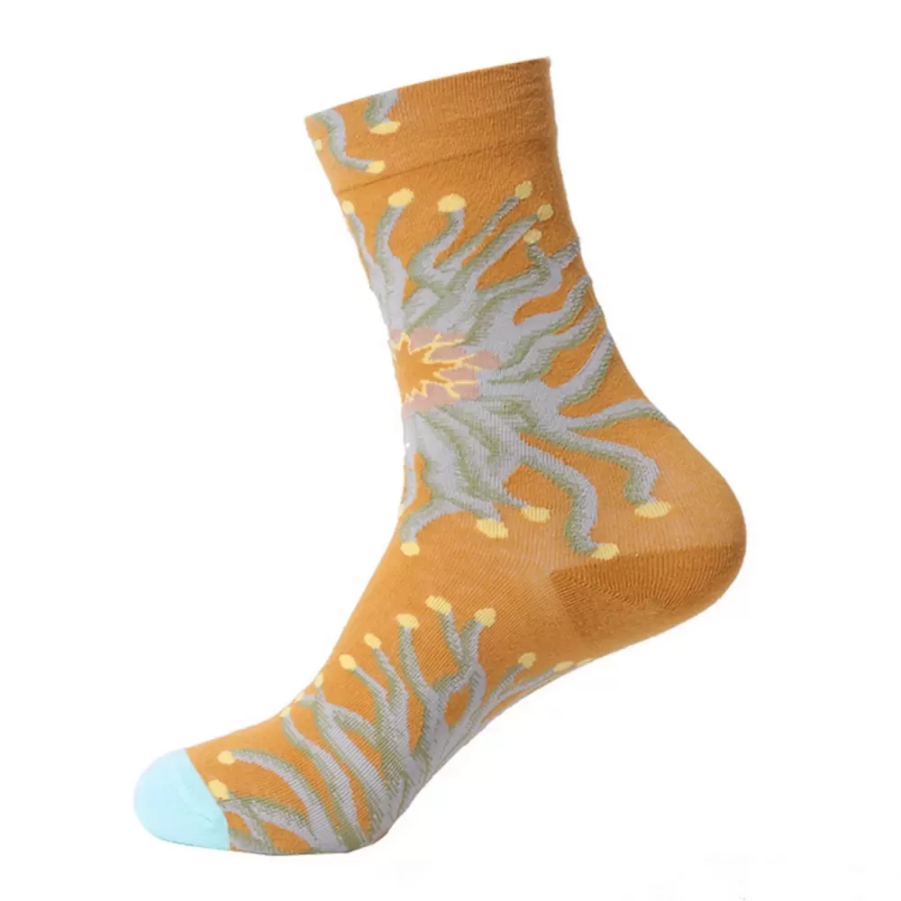 Artistic Flair: French Oil Painting Inspired Cotton Socks - Artistic design 27