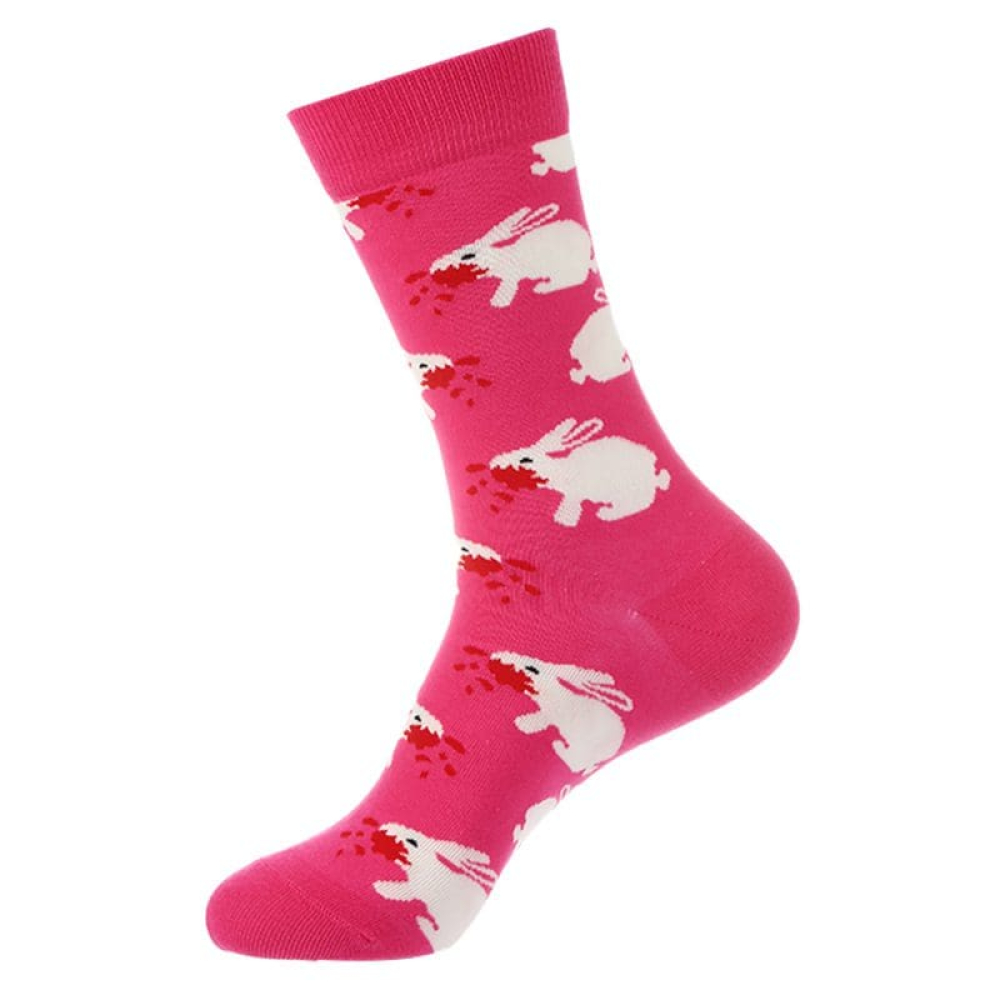 Blushing Bunny Crew Socks in Pink Delight