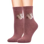 Chestnut Warmth: Cozy Wool Socks - Brown