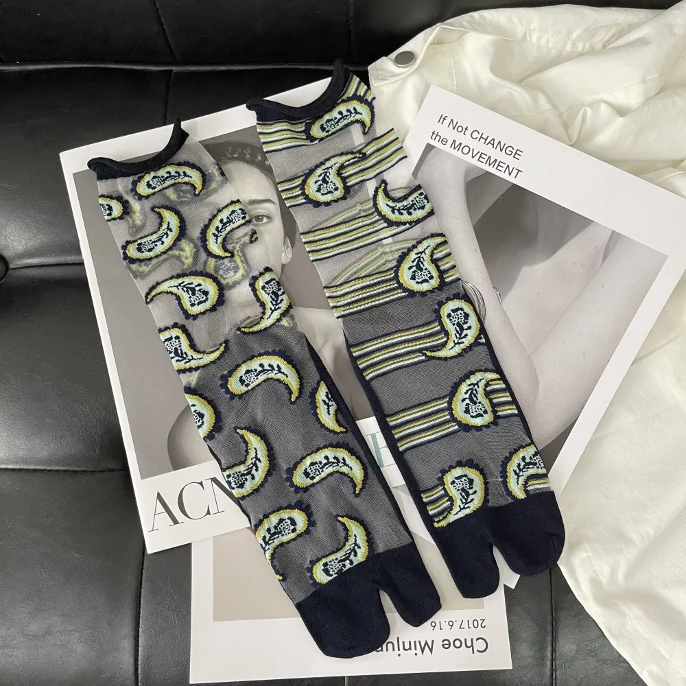 Elegant Summer Crystal Silk Tabi Socks – Ultra-Thin Sheer Frilly Design - Kawaii design 10