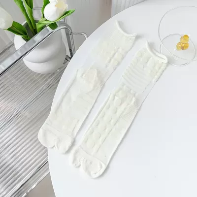 Elegant Summer Crystal Silk Tabi Socks – Ultra-Thin Sheer Frilly Design - Kawaii design 16