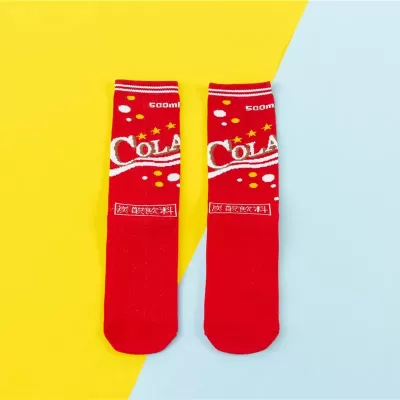 Fruitful Fun: Whimsical Harajuku Skateboard Socks - Cola