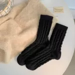 Harajuku Black Thermal Long Socks