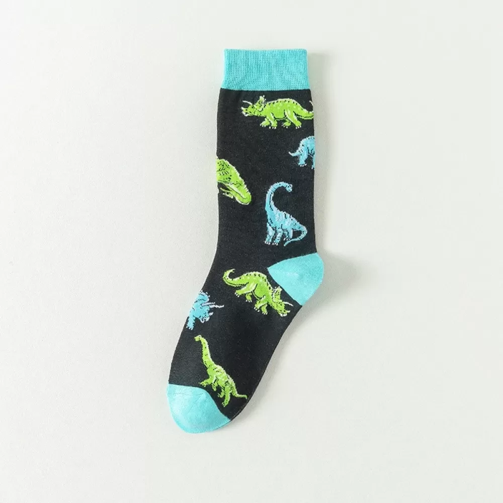 Jurassic Jive: Dinosaur Dream Socks - Black