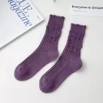 Pure Cotton Breathable Hole Socks – Retro Loose Korean-Japanese Style - Purple