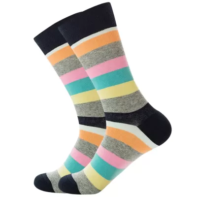 Rainbow Burst Striped Crew Socks - Colorful Warmth Socks