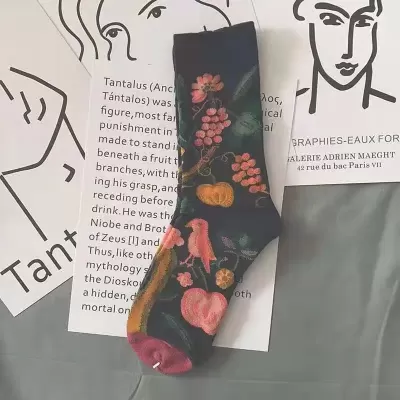 Retro College Style Trend Socks – Creative Colorful Autumn/Winter Tube Socks for Couples - Art cool design 2